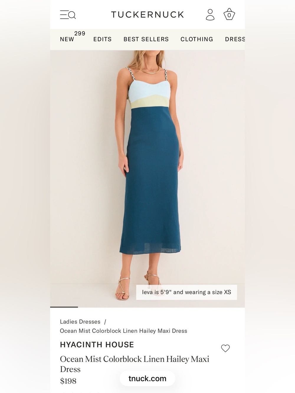 Tuckernuck Hyacinth House Ocean Mist Color Block Dress - New!